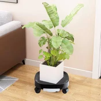 Поднос для цветочного горшка с роликовым колесом, подвижное решетчатое дно, прочный подшипник, водонепроницаемое покрытие, против гниения, поднос для цветов с корнями, садовые принадлежности 22cm бежевый