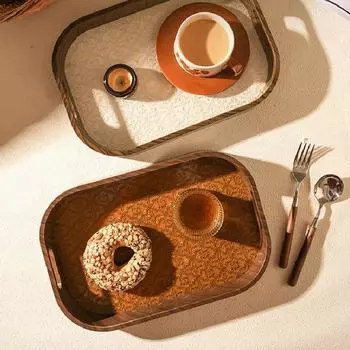 Поднос для цветов бегонии в стиле ретро, прозрачная стеклянная декоративная тарелка, журнальный столик для дома, поднос для фруктов, прямоугольный поднос белый