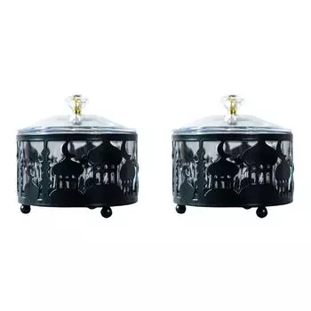 Поднос для десерта Ид Мубарак Тарелка для ужина Рамадан Декоративное украшение (Черный 1)