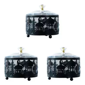 Поднос для десерта Ид Мубарак Тарелка для ужина Рамадан Декоративное украшение (Черный 1)