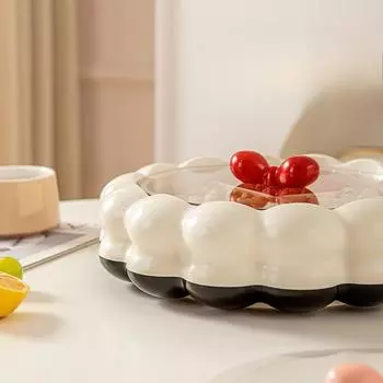 Поднос для десерта из сливочных сухофруктов, коробка для хранения с крышкой, поднос для конфет, европейский поднос для фруктов, легкая роскошь, высокое качество, чувство