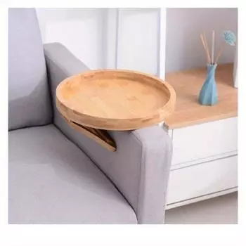 Поднос для дивана, стол, подлокотник для дивана, поднос с зажимом, поднос для дивана из натурального бамбука, практичный поднос для закусок для телевизора с дистанционным управлением, кофейные закуски