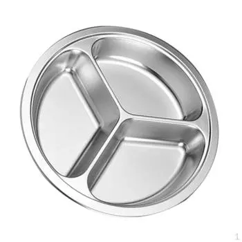 Поднос для еды из нержавеющей стали 304, разделенный на секции, 25,5 см A