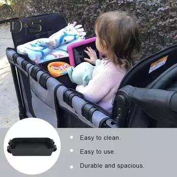 Поднос для еды в коляску с застежками-лентами, водонепроницаемый, легко моется, универсальный, совместимый с подставкой для еды с изолированным подстаканником для тележки Wonderfold Small