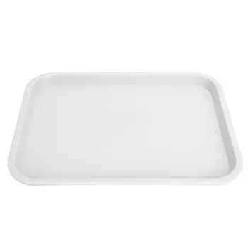 Поднос для фаст-фуда PP прямоугольный толстый нескользящий многоцелевой поднос для еды для ресторана белый