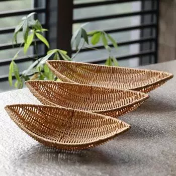 Поднос для фруктов, быстрый дренаж, пластиковый ротанг, удобный поднос для банкетных угощений, поднос для закусок, товары для дома M темный кофе
