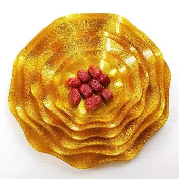 Поднос для фруктов из золотистого шелка, утолщенная тарелка для закусок 12 cm