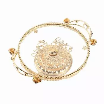 Поднос для фруктов из золотого стекла, многофункциональная тарелка для конфет ручной работы с основой из сплава, основание из сплава для демонстрации