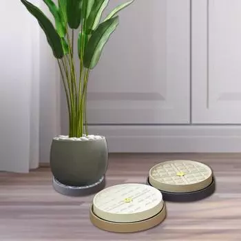 Поднос для горшка с цветочными растениями с колесами, вращающаяся на 360 градусов, подставка для растений, прочный механизм перемещения цветочных горшков для домашнего сада S хаки