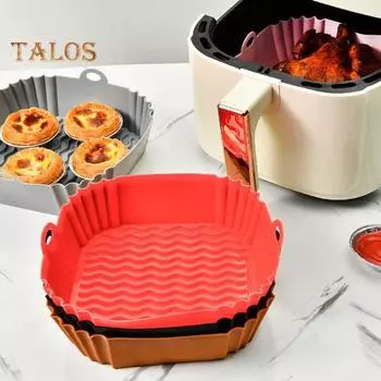 Поднос для гриля можно мыть в посудомоечной машине, маслостойкий, сплошной цвет, практичный силиконовый материал, вкладыш для фритюрницы, товары для дома серый