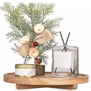 Поднос для хранения ручной работы, круглый деревянный поднос для свадебной вечеринки, украшение из дерева, тарелка для еды в ресторане отеля, аксессуары для всякой всячины