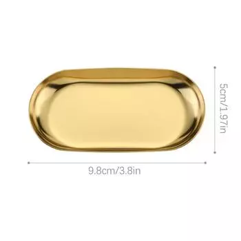 Поднос для хранения ювелирных изделий из нержавеющей стали, металлический поднос для хранения косметики, овальный поднос для торта, фруктов, десертов, тарелка для закусок, кухонный органайзер серебряный