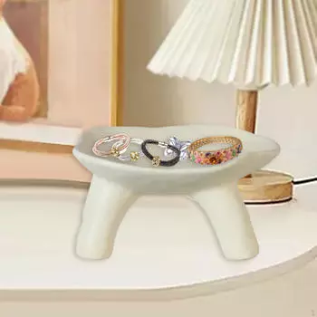 Поднос для хранения ювелирных изделий, сервировочная тарелка для десертов, держатель колец, элегантный дисплей для ожерелий и браслетов розовый