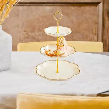 Поднос для кексов, 3 яруса, блюдо для орехов, декоративные тарелки для дома, роскошный поднос для зелёный
