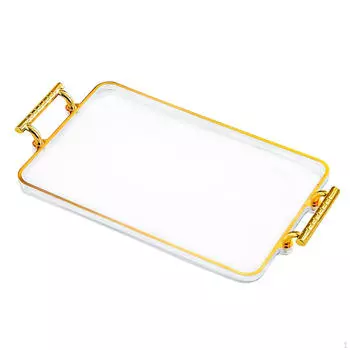 Поднос для кофейных чашек с ручками, прямоугольный поднос для хранения ювелирных изделий, органайзер для ванной комнаты Transparent