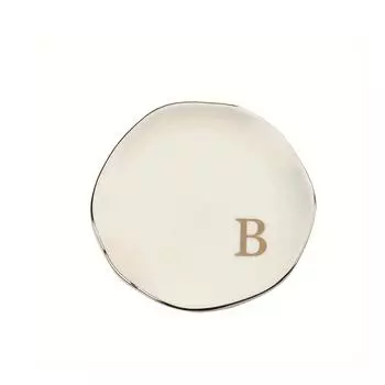 Поднос для колец с инициалами и персонализированной монограммой AZ, подарки на свадьбу, помолвку для женщин, друзей, сестер, керамика, белый