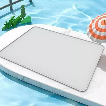 Поднос для корма для домашних животных Leton: 81 см x 66 см мягкий, прочный, складной, водонепроницаемый силиконовый коврик для собак и кошек 81cm*66cm бежевый