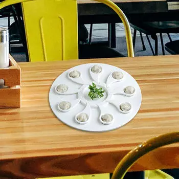 Поднос для креветок, сервировочное блюдо для шведского стола, 9 слотов, многофункциональное круглое яйцо в форме капли в форме слезы белый
