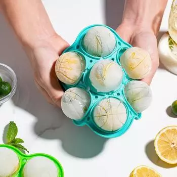 Поднос для кубиков льда для коктейлей, виски, без бисфенола А, силиконовая форма для кубиков льда большой сферы, легко снимается со льдом