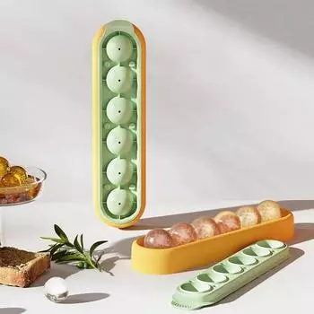 Поднос для кубиков льда, пищевая силиконовая форма для сетки для льда, домашняя форма с крышкой, моноблок, кухонные гаджеты летом зелёный