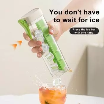 Поднос для льда с 6 решетками, крышкой и контейнером. Формы для кубиков льда. Легкосъемные компактные мини-поддоны для льдогенераторов. Пищевой лоток для кубиков льда для виски, коктейльного сока. зелёный