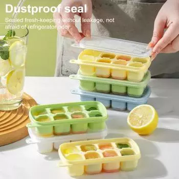 Поднос для льда с крышкой, легкосъемная мини-штабелируемая мини-форма для льда с 8 полостями, универсальный поднос для льда для кофе со льдом зелёный