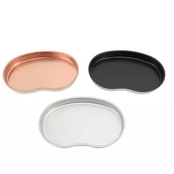 Поднос для маникюра из нержавеющей стали, овальный косметический макияж, ювелирное изделие для ногтей, блюдо для декора рабочего стола, черный, серебристый цвет