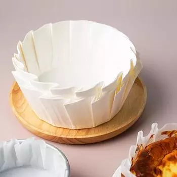 Поднос для масляной бумаги для чизкейка Basque Cheesecake Складная форма для торта Одноразовая антиадгезионная бумага для муссовых тортов Бумага для выпечки с масляными краями S
