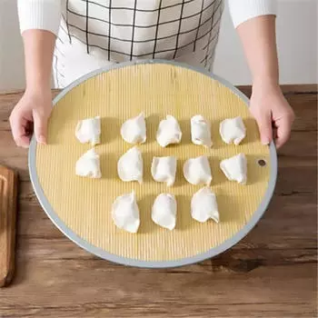 Поднос для пельменей, бамбуковый держатель для сервировки, круглая занавеска для еды 43cm