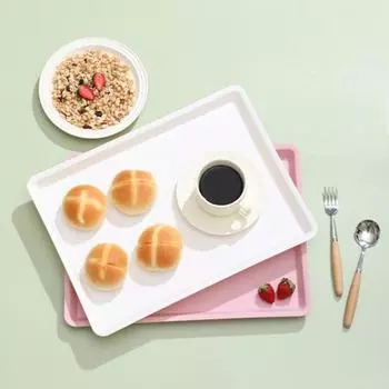 Поднос для подачи еды с нескользящим основанием, большой емкости, пищевой класс, без бисфенола А, фруктовое печенье, десерт, многоразовый пластиковый поднос розовый