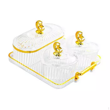 Поднос для подачи закусок, миска для праздничного блюда, многоцелевая тарелка для закусок из сухофруктов 3 Bowls