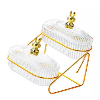 Поднос для подачи закусок с держателем для сухофруктов и орехов 2 layer