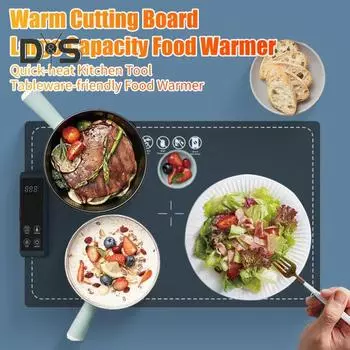 Поднос для подогрева пищи с большой вместимостью, панелью с цифровым дисплеем, быстрая передача тепла, легко моется, складной электрический коврик для подогрева UK
