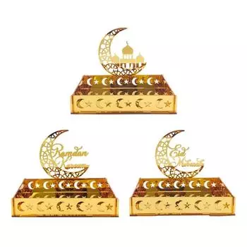 Поднос для празднования Ид, лунный храм, акриловый держатель для украшения стола в честь праздника Рамадан, домашний праздник, дропшиппинг