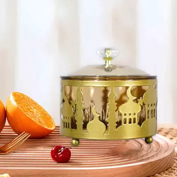 Поднос для Рамадана, сервирующий завтрак, золотой контейнер для хранения исламской еды, тарелка Мубарак для Ид чёрный