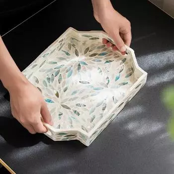 Поднос для ручного сращивания ракушек, простой настольный поднос для хранения ювелирных изделий, украшение для журнального столика, поднос для чая