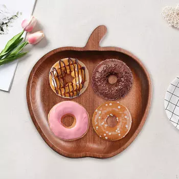 Поднос для сервировки блюд из дерева в деревенском стиле для угощения гостей apple shaped