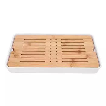 Поднос для сервировки чая с дренажем для хранения воды, китайский поднос для чая в стиле кунг-фу, ящик для чайного стола для домашнего офиса 33x19x4cm/13x7.5x1.6in