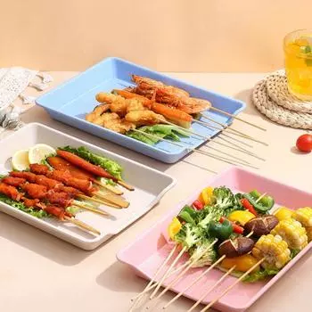 Поднос для сервировки Не содержит BPA Многофункциональный Устойчив к растрескиванию Легко чистится Компактный Дисплей для еды Многоразовый Многоразовый бежевый