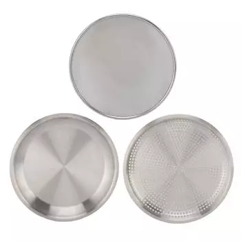 Поднос для сервировки Нержавеющая сталь 304 Многофункциональная легко чистящаяся обеденная тарелка с длительным сроком службы для ежедневного использования Round Plate