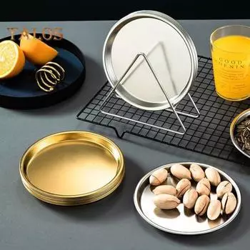 Поднос для сервировки Нескользящее дно Упаковка для еды Легко моется Многоразовый поднос для закусок Поднос для барбекю Ресторанная посуда серебряный
