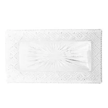 Поднос для сервировки, прямоугольное стеклянное блюдо, элегантное, вместительное, устойчивый узор, сервировочное блюдо для ужина P