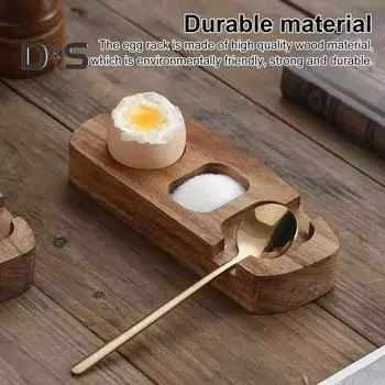 Поднос для сервировки яиц из дерева, 3 отделения, деревянные тарелки с ложкой, держатель для яиц, сыра, закусок, десертов, суши 1 Set