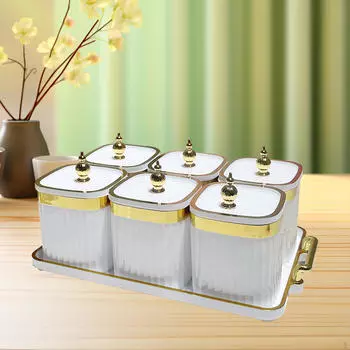 Поднос для сервировки с 6 решетками, многофункциональный контейнер для хранения продуктов, тарелка для закусок с