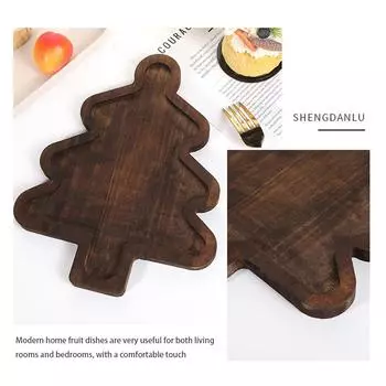 Поднос для сервировки в виде дерева, симпатичный, в форме дерева, эстетичный, декоративный, поднос для салата, закусок, деревянная тарелка для фруктов, торта, десерта, для чая, тарелка для закусок