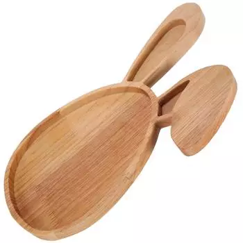 Поднос для сервировки в виде кролика, настольная деревянная тарелка, фрукты, деревянная изящная доска в форме кролика, декор для детских закусок, контейнеры для пиццы и пасхи