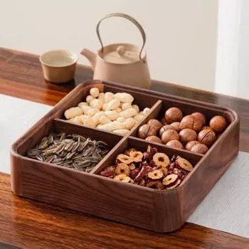 Поднос для сервировки Yousheng с разделителями и прозрачной крышкой, большой емкости, не содержит бисфенол-А, легко моется, переносной контейнер для закусок, поднос для фруктов A