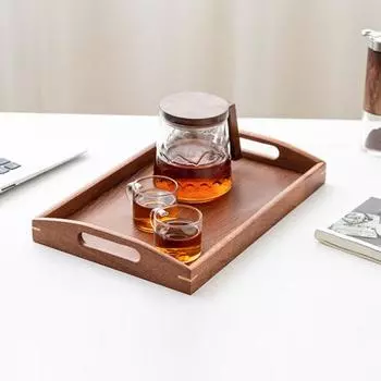 Поднос для сервировки Yousheng Wooden, прямоугольный поднос ручной работы, деревянный журнальный столик с вырезанными ручками для вечеринки, поднос для выпечки, закусок и мини-баров S