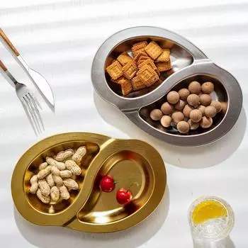 Поднос для сервировки закусок с плоским дном, разделенный на несколько частей, десертные тарелки Главная Silver S