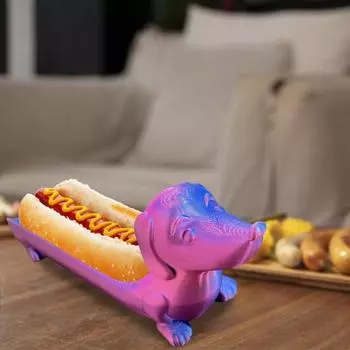 Поднос для собак таксы Yousheng для домашнего декора, симпатичная тарелка для хот-догов, напечатанная на 3D-принтере, тарелка для сэндвичей, закусок, подарок на день рождения для любителей такс